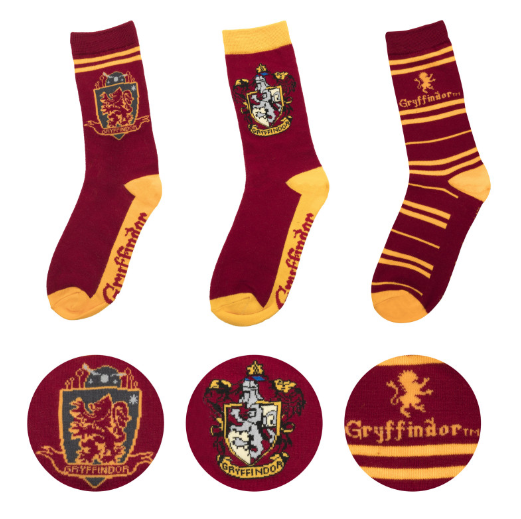 Harry Potter Socks Set of 3 Gryffindor - ADULT (35-45) EU